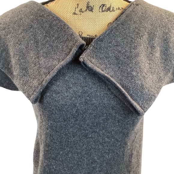 Nordstrom’s Cashmere Crew Neck Sweater Bell Sleeves Gray - Picture 6 of 8